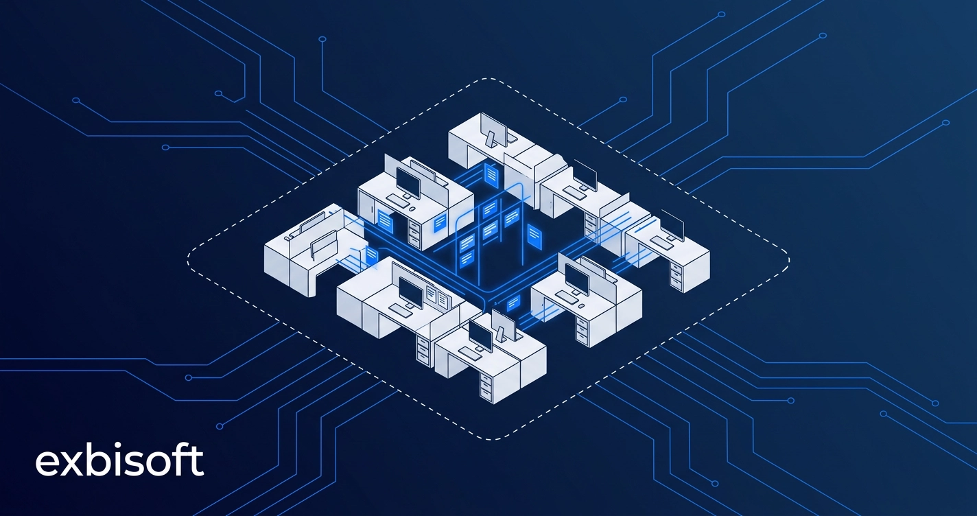 Isometric illustration of a dedicated engineering team embedded in a client's workflow