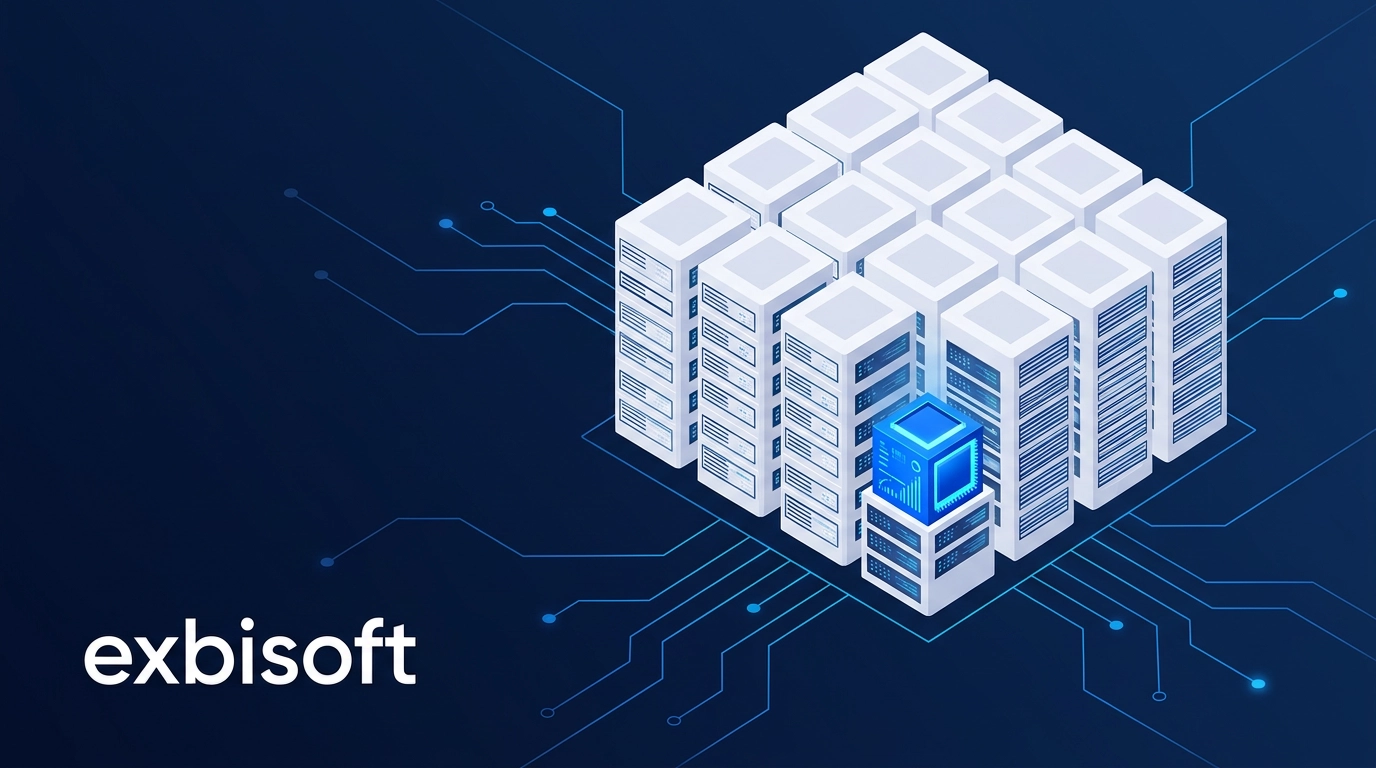 Isometric illustration of a specialist team integrating into a large enterprise platform